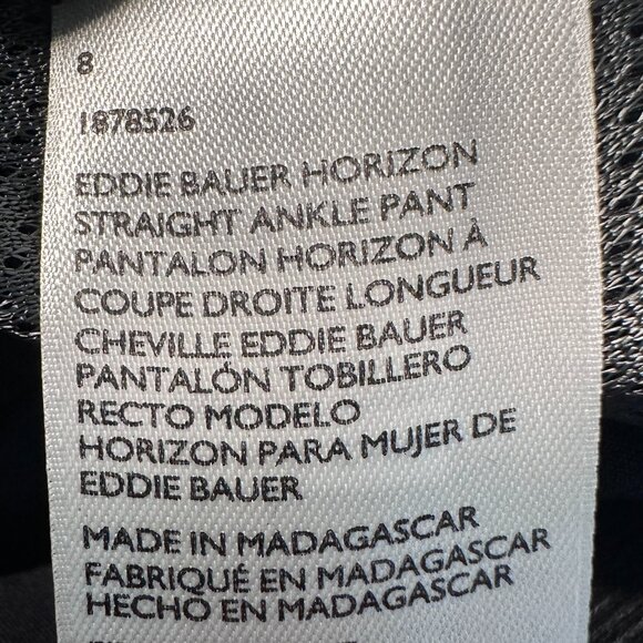 Eddie Bauer Women's Horizon Straight Ankle Pant Size 8 Black Outdoor Casual NEW - Picture 8 of 15